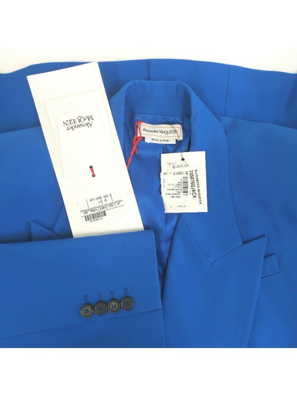 $3590 Alexander McQueen Womens Double-Breasted Wool Jacket Blazer Size 44 / US 8 - Picture 3 of 5